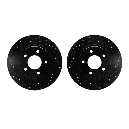 DYNAMIC FRICTION CO Rotors-Drilled and Slotted-Black, Zinc Plated black, Zinc Coated, 8002-45010 8002-45010